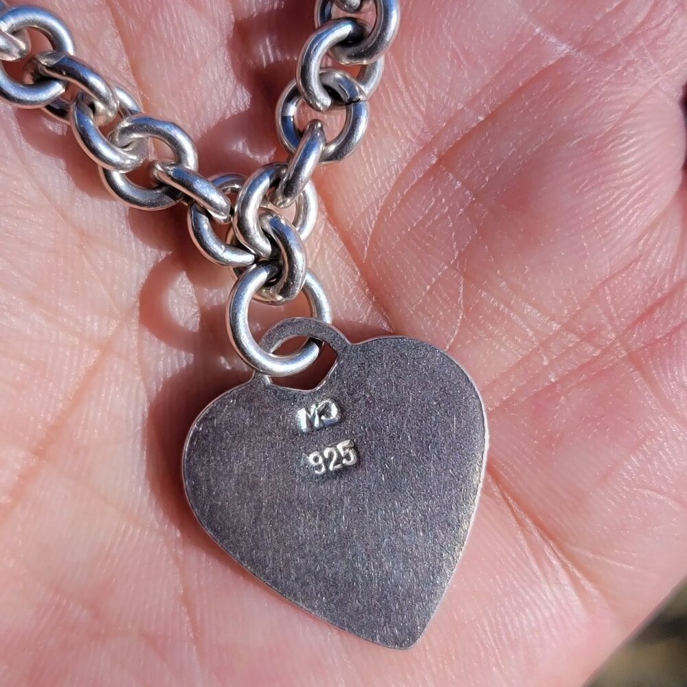 Chunky Solid 925 Sterling Silver Circle Link Char… - image 7